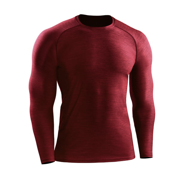 Mens Long Sleeve Compression Base Layer Tops Sport Gym Fitness Thermal Tee Shirt